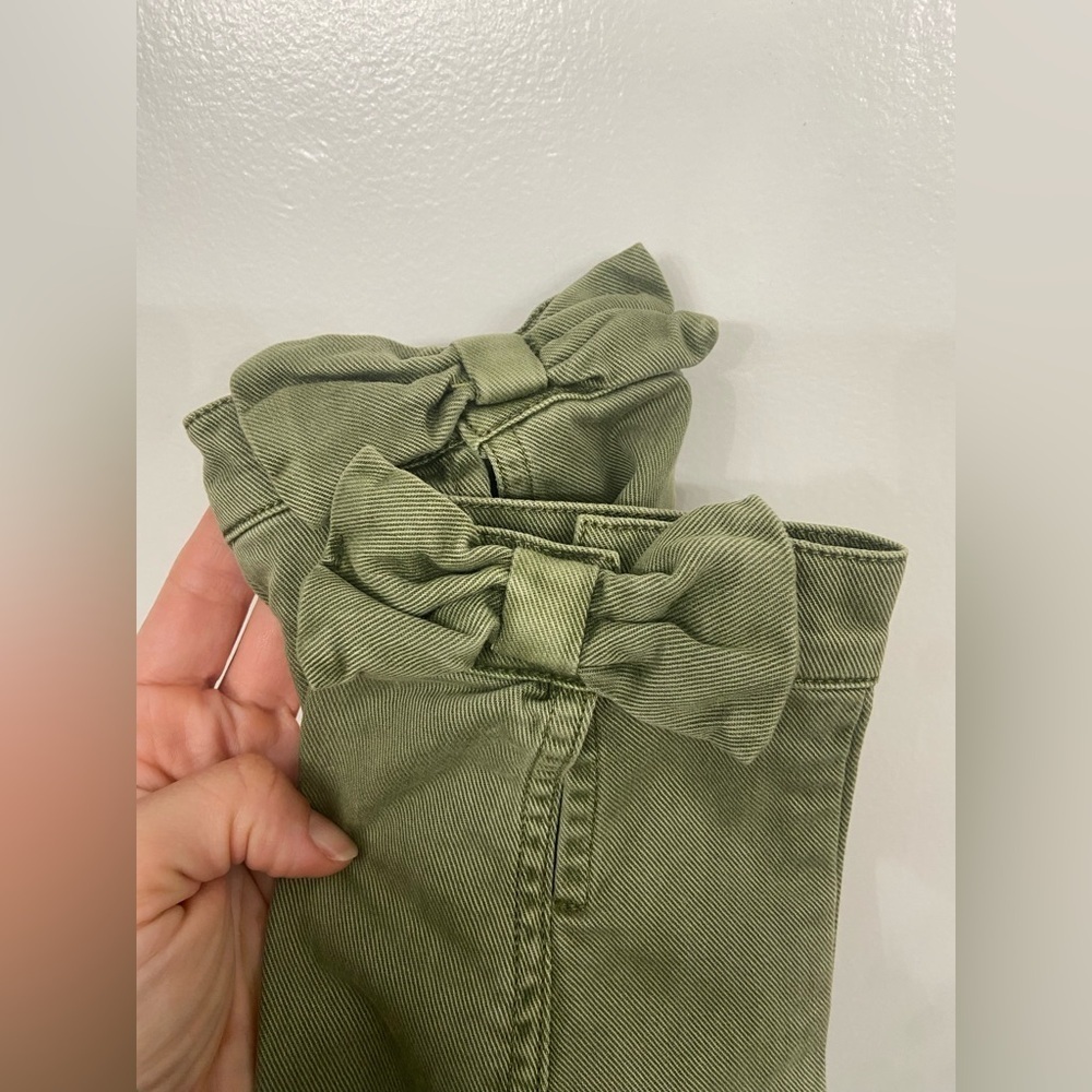 NWT Gap x LoveShackFancy Ruffle Crop Utility Jacket Olive Green Size Medium - Picture 7 of 9